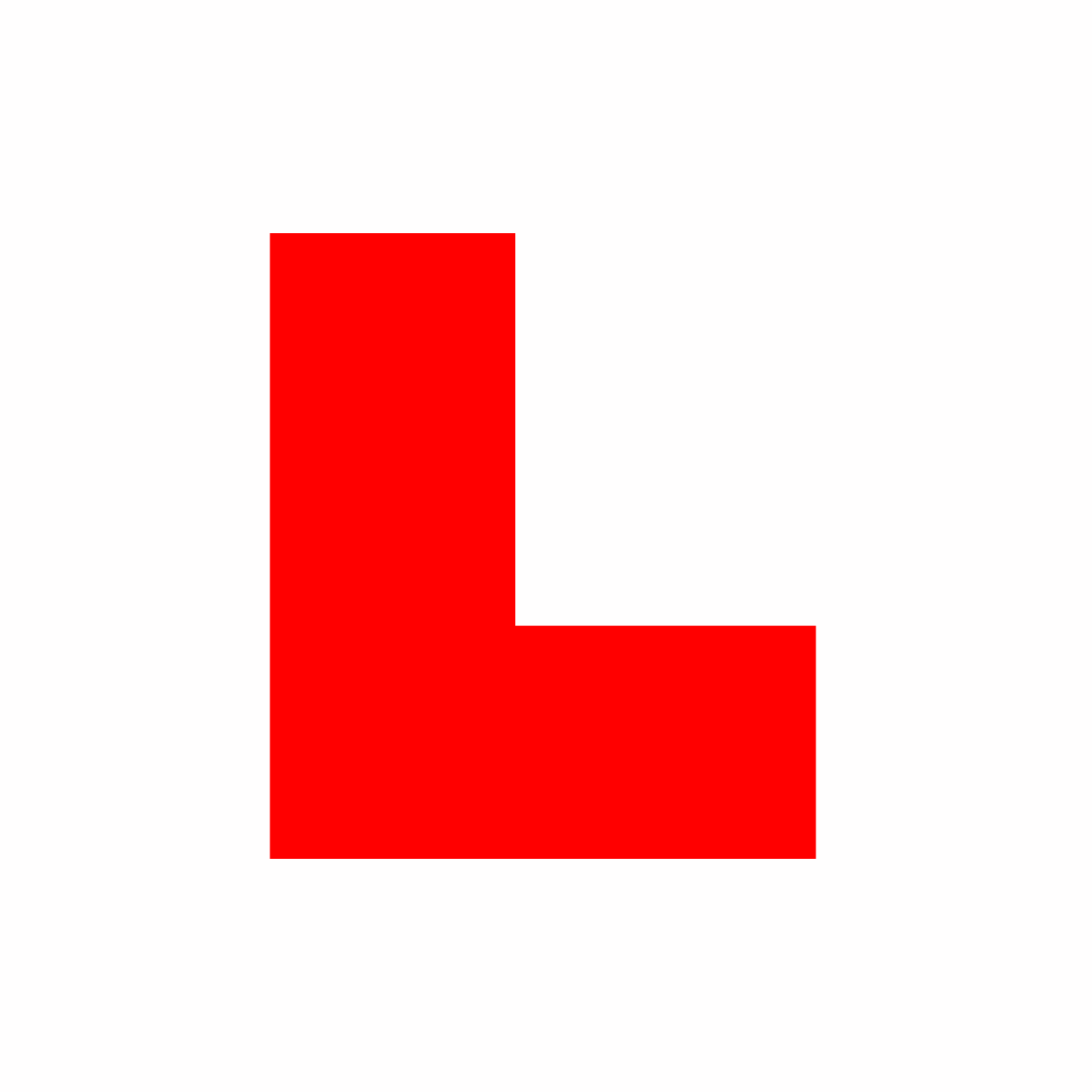L Plate for Driving Lessons